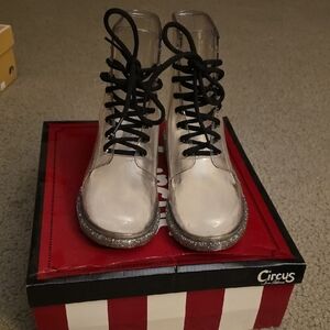 Circus by Sam Edelman Transparent Lace-Up Boots with Black Accents